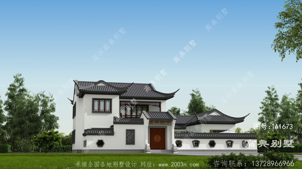 北京市小陶村别墅案例,一层乡村别墅设计图纸