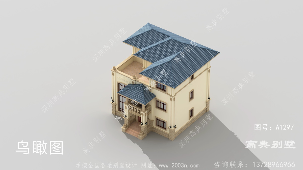 广东省惠州市博罗县横巷村住宅案例,二层别墅模型图纸设计