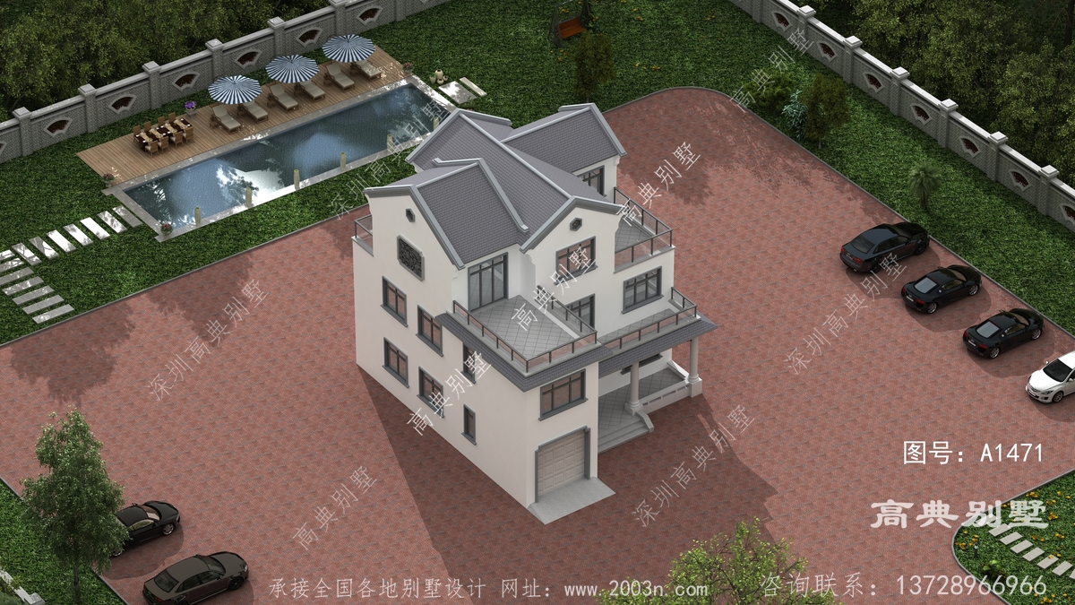 宁河县北移民村自建房案例,方正对称简约二层小别墅图纸