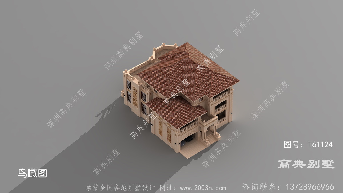 金平县金河镇盖房子设计网构思新中式三层别墅自建图