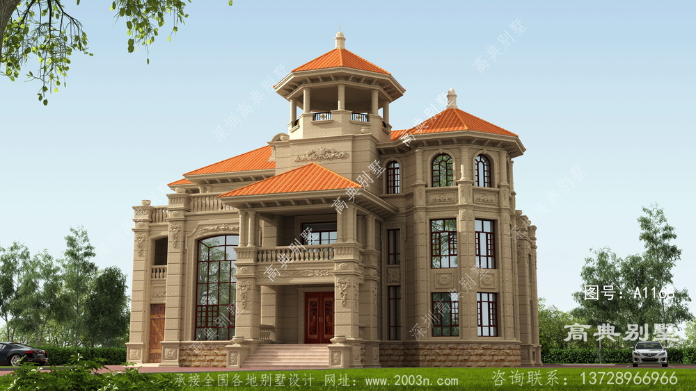 常山县青石镇民房设计工场创作转角两层别墅图片外观