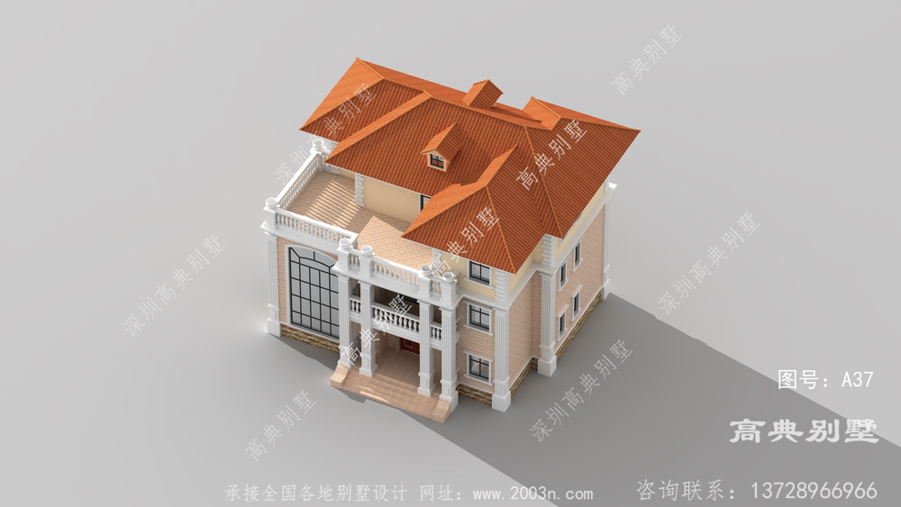 平阳县腾蛟镇房子设计工作室作品二层农村半别墅设计