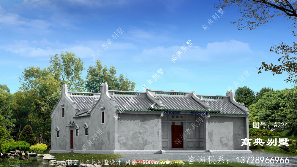 传统民居四点金四合院样式住宅，经典中国风格。