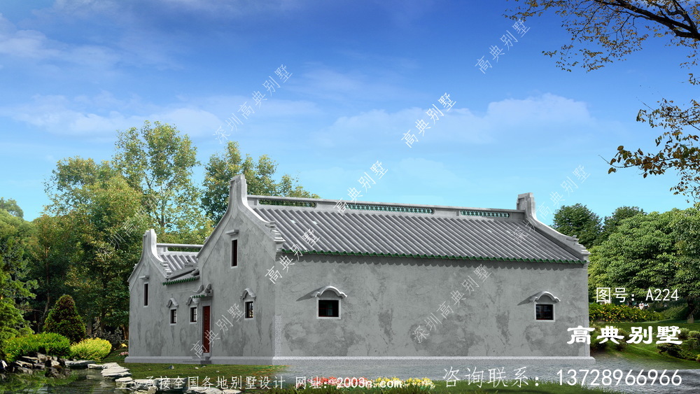 传统民居四点金四合院样式住宅，经典中国风格。