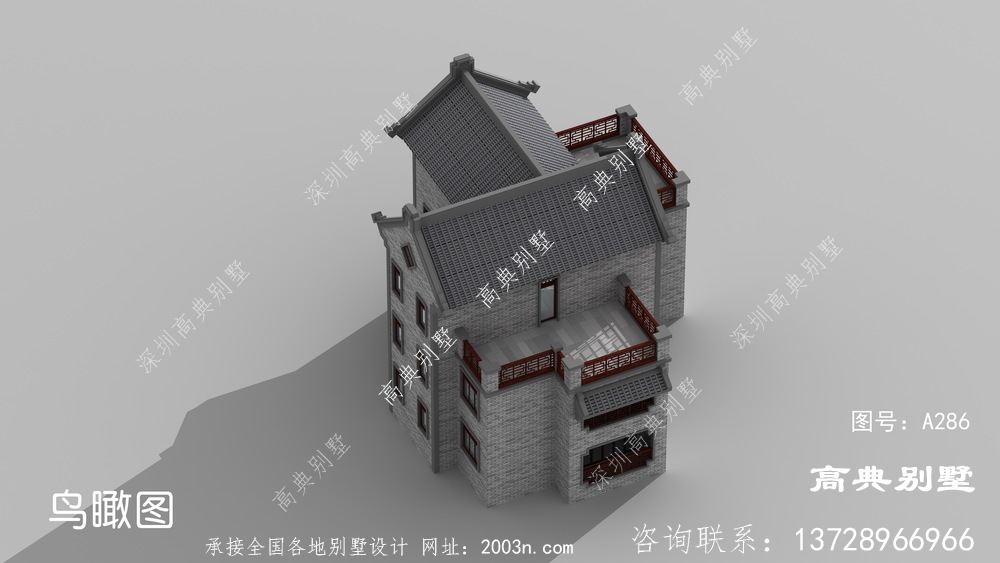 深圳高端新中式三层别墅设计图