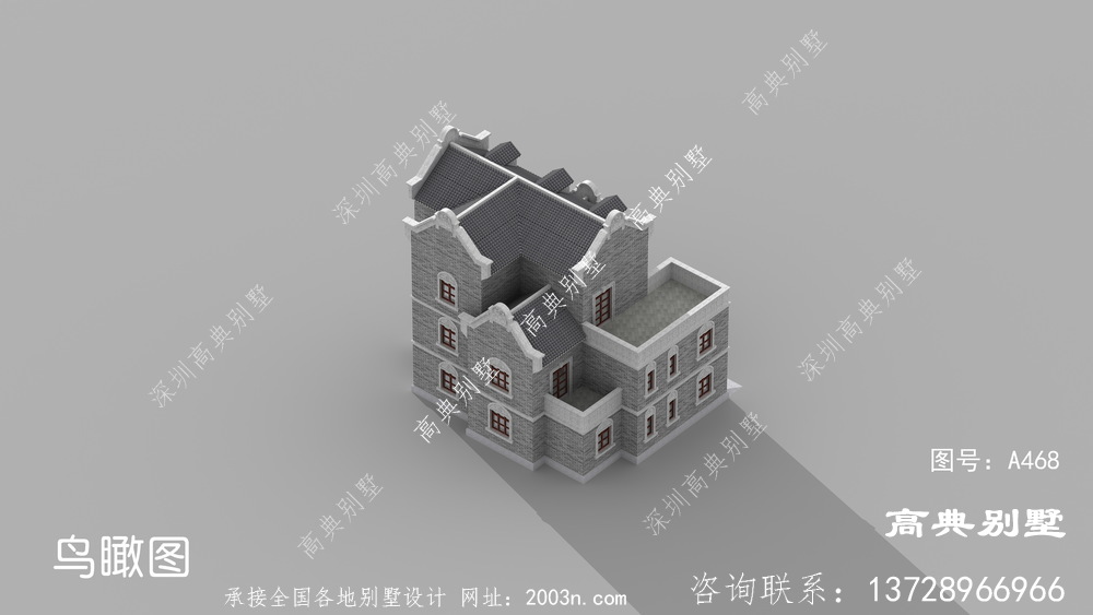 新中式三层农村别墅设计图纸