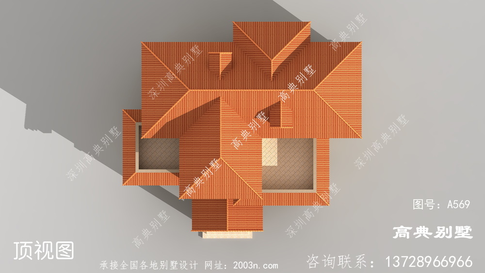 欧式高档三层别墅设计图纸及效果图