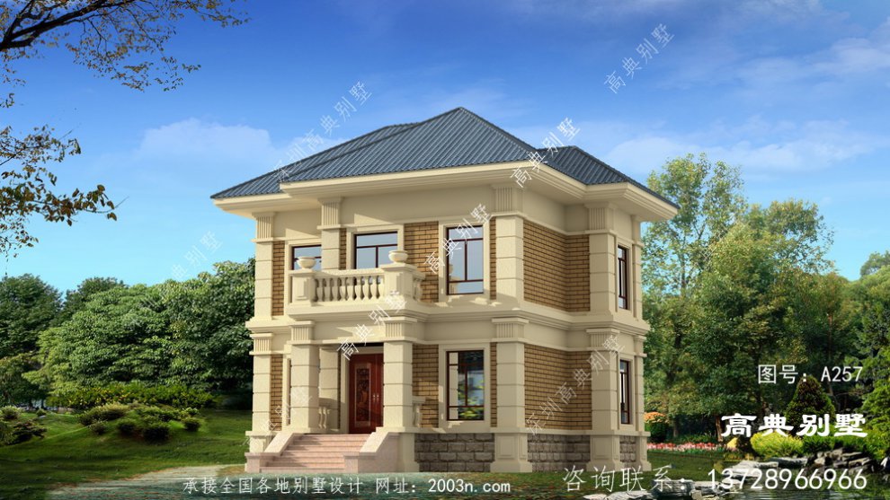欧式风格自建二层别墅设计图及效果图
