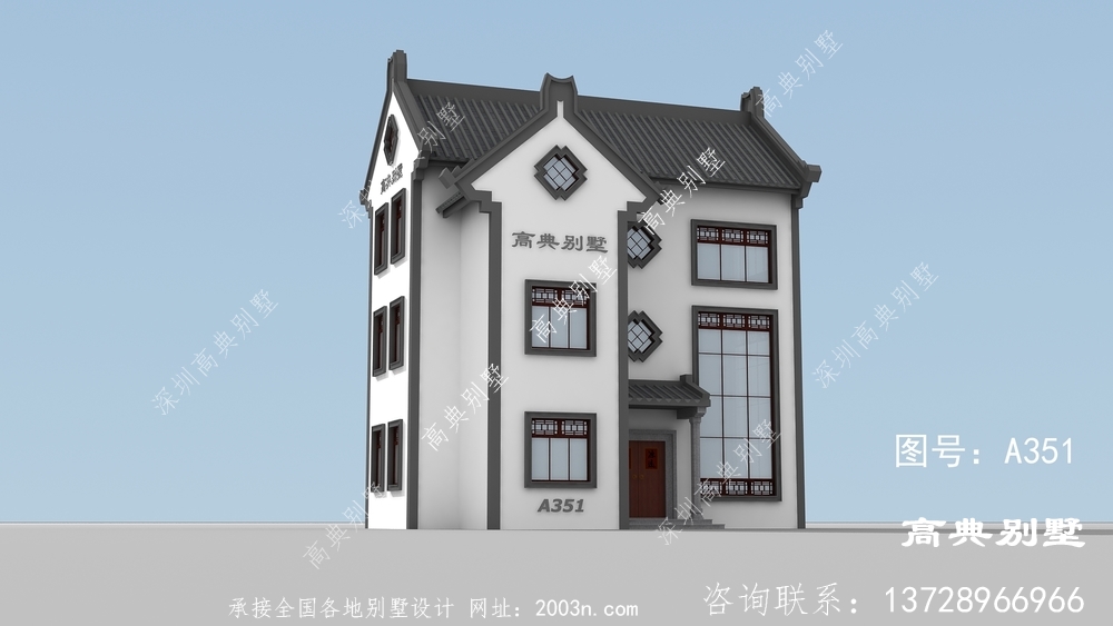 外观配色低调不张扬的中式风格别墅