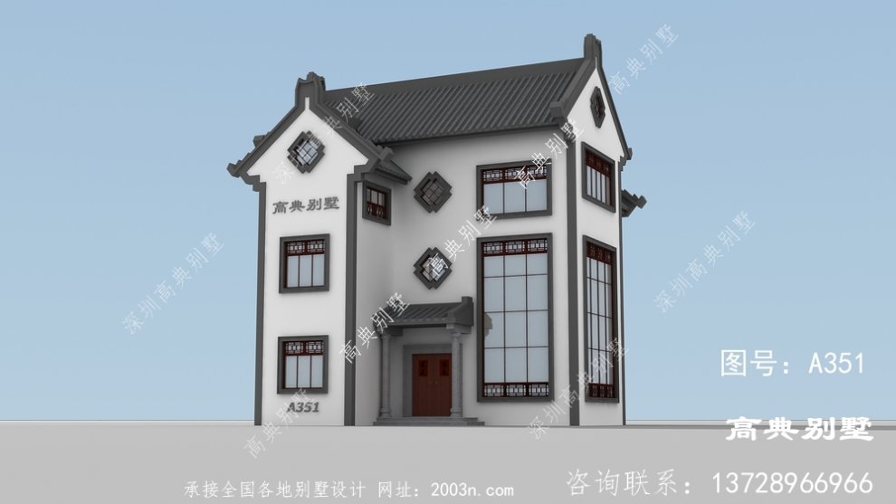 外观配色低调不张扬的中式风格别墅