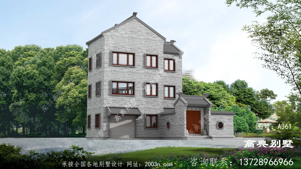 中式风格三层别墅设计图纸