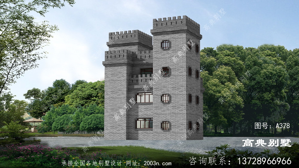 豪华中式城堡四层别墅，美观大方