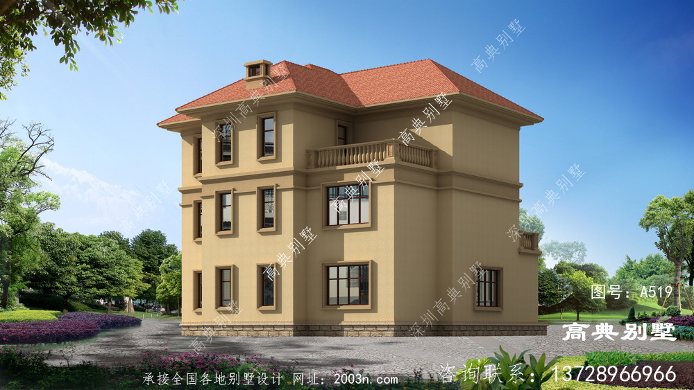 古典且精致的欧式风格三层别墅