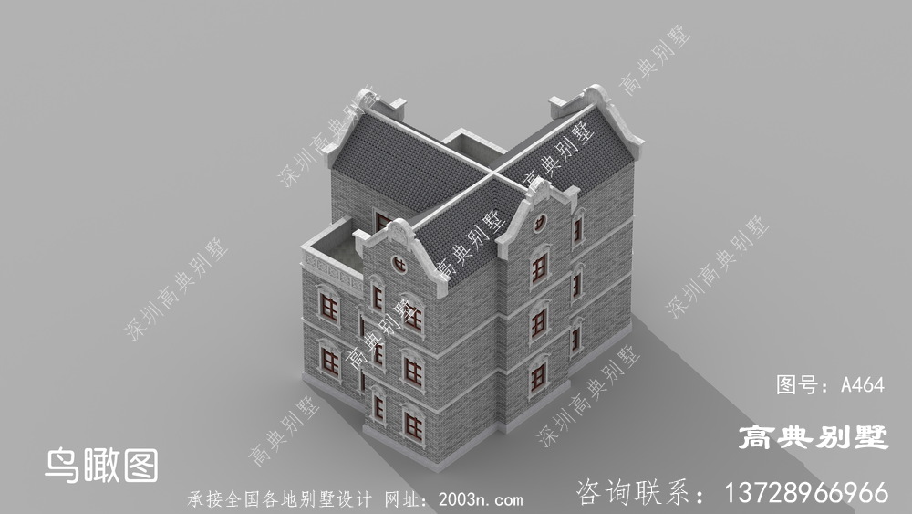 中式风格三层新农村别墅设计图