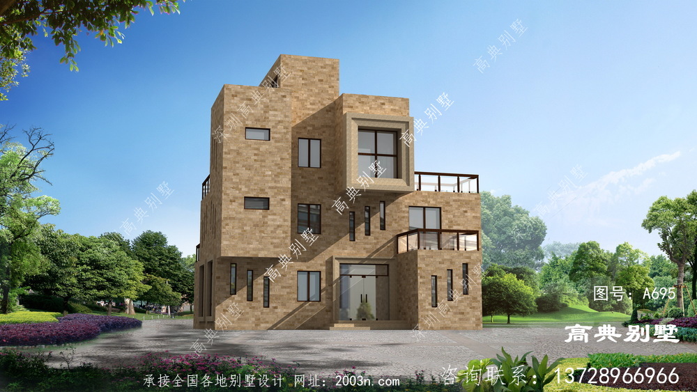 三层农村住宅、清新自然建筑系列的自建设计