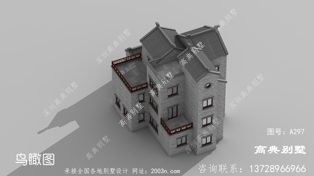 新中式复式三层大气别墅设计图纸