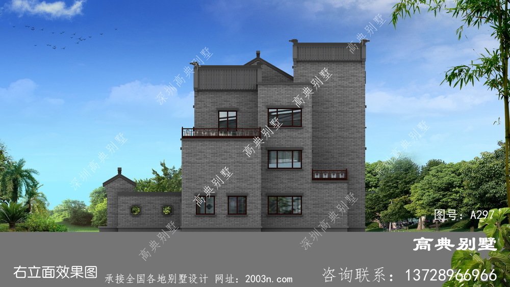新中式复式三层大气别墅设计图纸