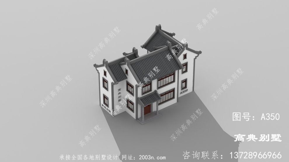 新中式风格二层别墅设计图片