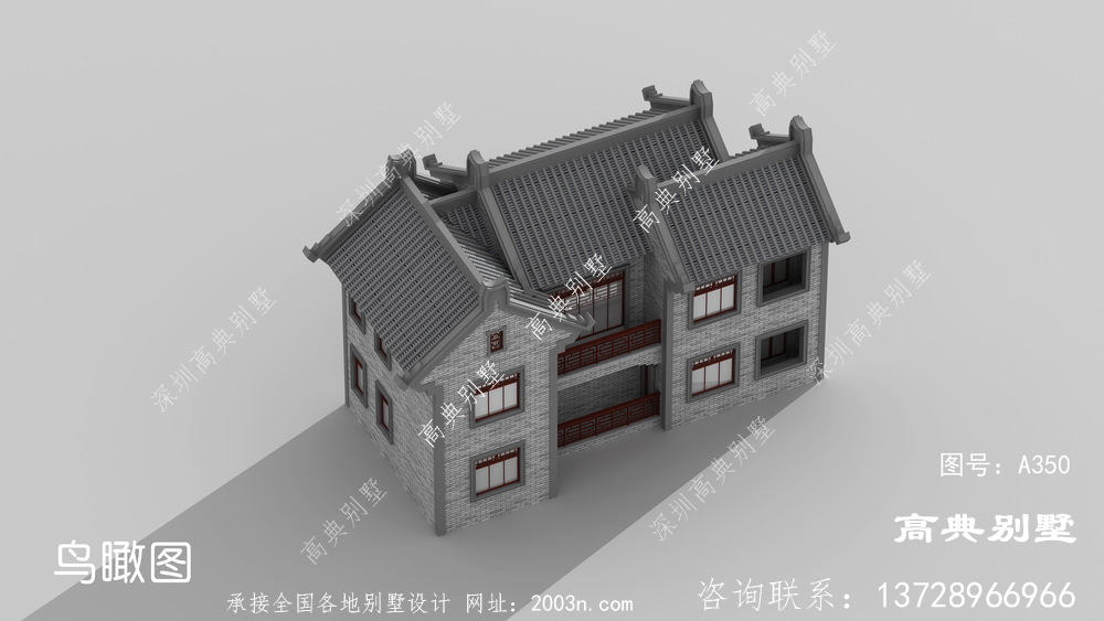 新中式风格二层别墅设计图片大全