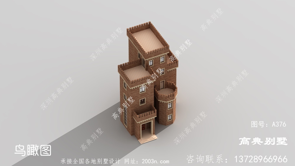 简欧城堡式五层复式别墅自建住宅设计图