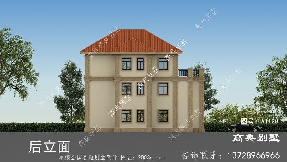 清新淡雅的欧式风格三层别墅设计图纸