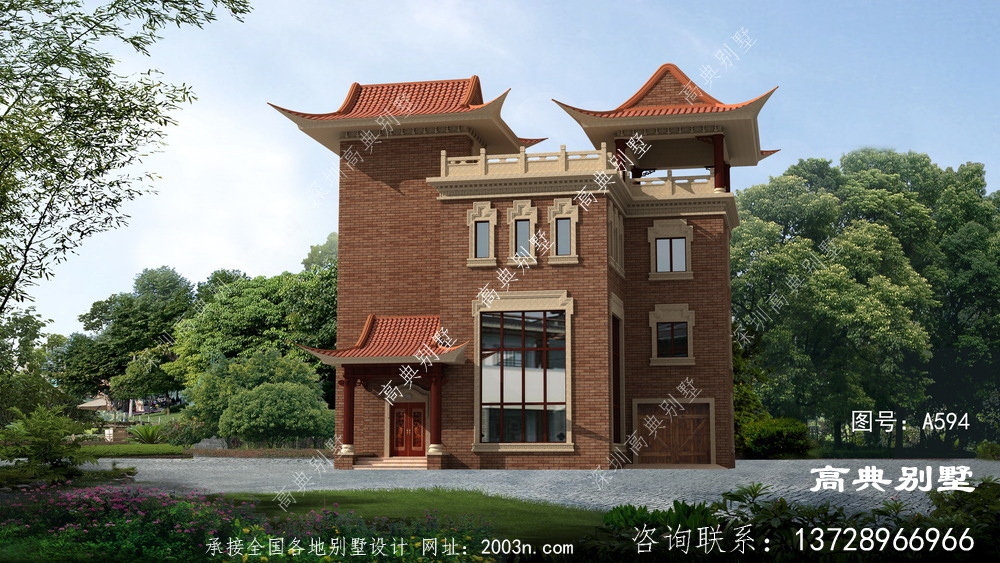 新中式四层现代复式别墅设计图及效果图
