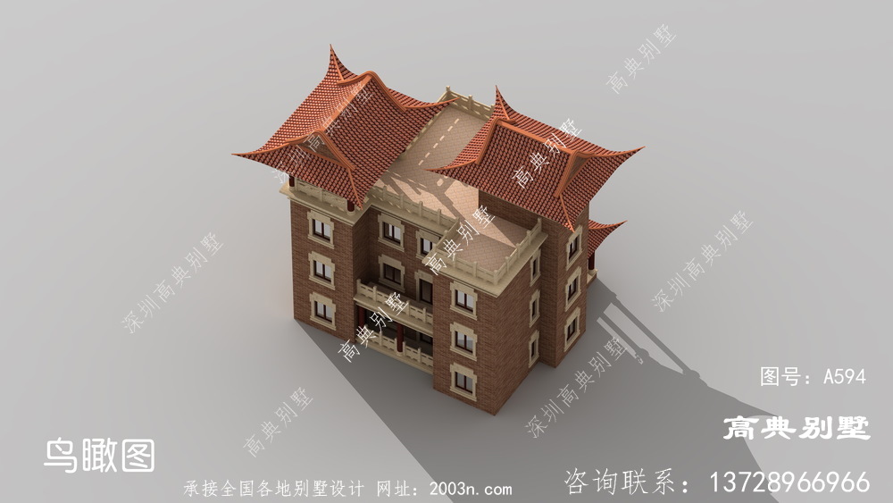 新中式四层现代复式别墅设计图及效果图