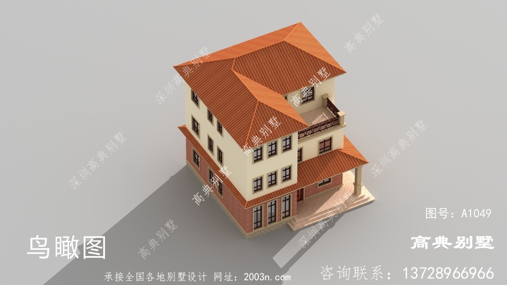 欧式三层别墅房屋设计图带露台