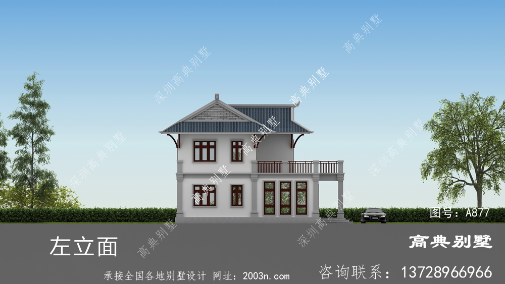 新中式二层漂亮别墅设计平面图纸