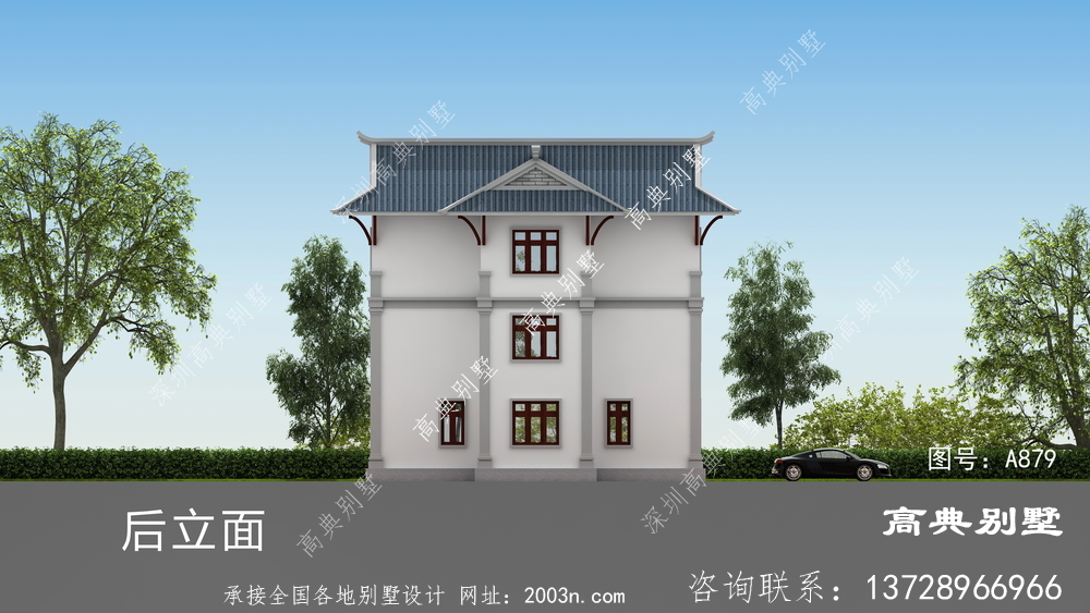 新中式三层别墅设计整套图纸