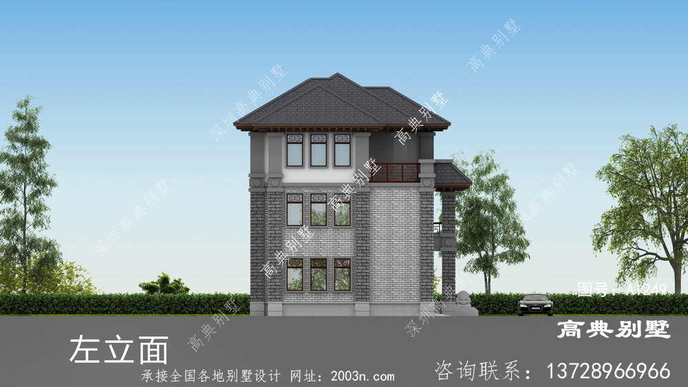 中式三层别墅设计图带复式大厅