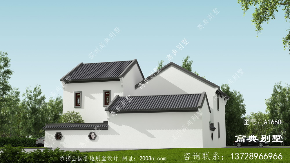 中式二层农村自建别墅设计图纸
