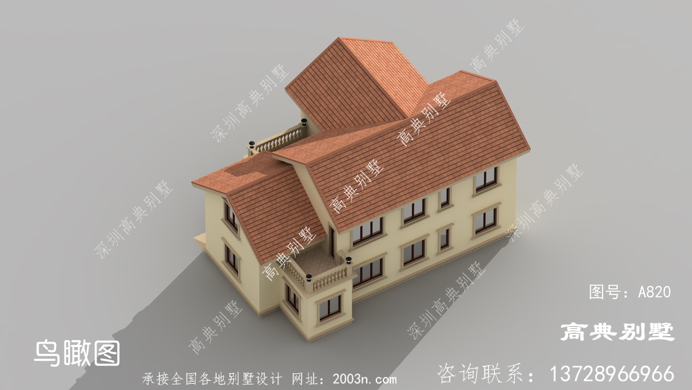 二楼农村经典住宅别墅设计图，经济型别墅