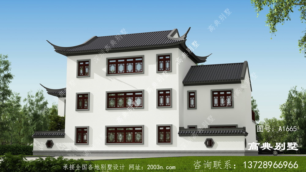 这才是中国农村该有的样子，颜值高户型实用的中式三层别墅
