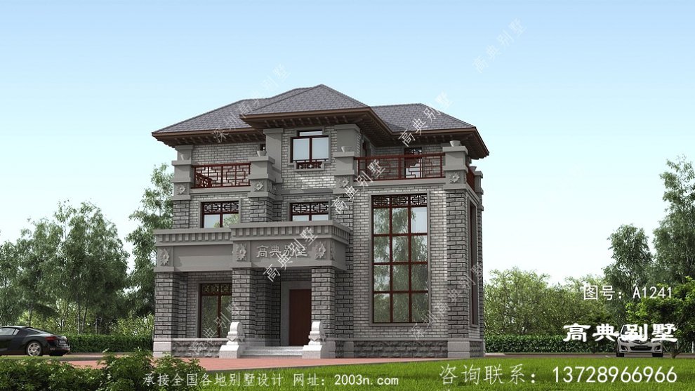 中式别墅怎么建的新颖不老气，当然是配上复式