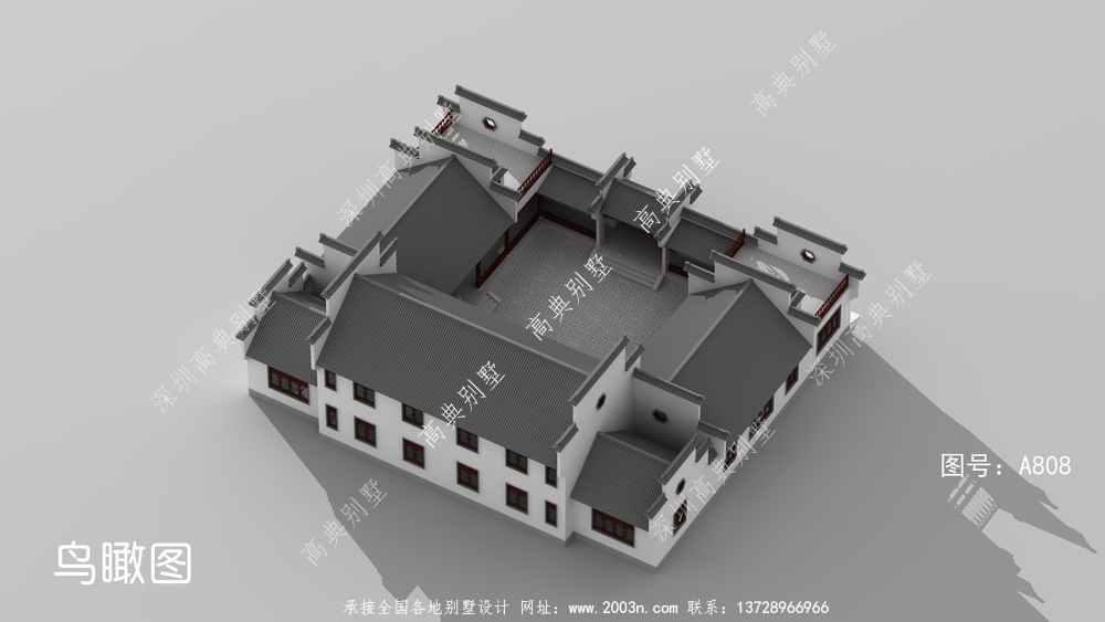 中式庭院住宅设计图，户型大气实用