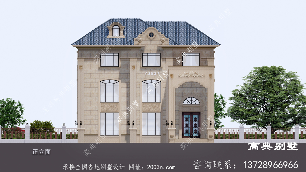 三层豪华欧式乡村别墅设计建造施工全套效果图