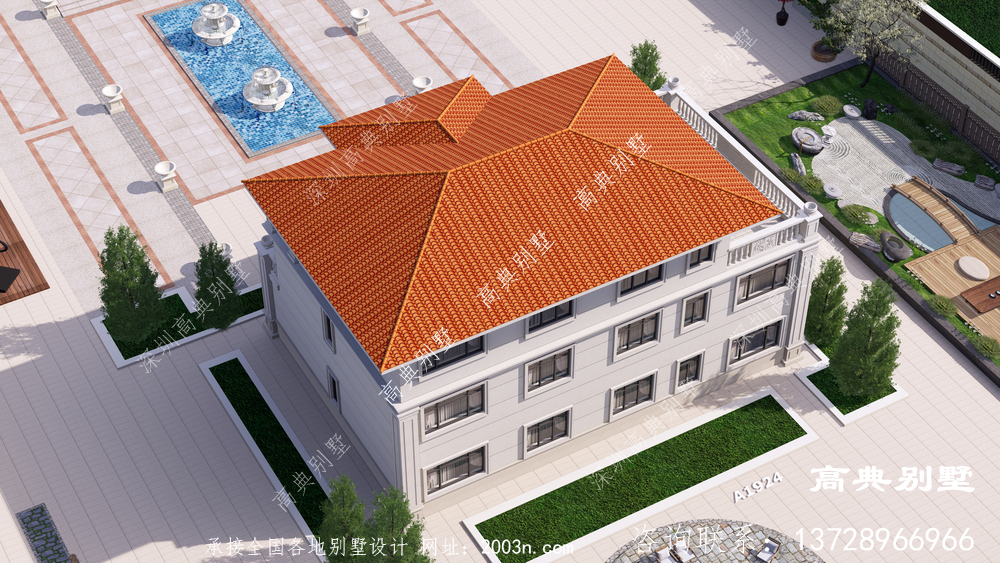 三层别墅设计图纸欧式简约风农村自建房效果图