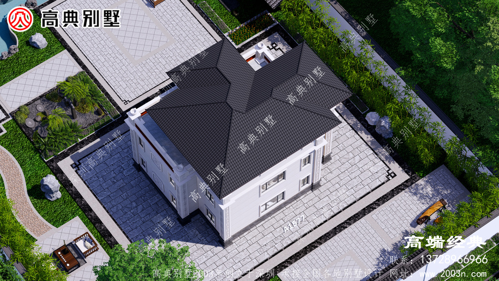 新农村乡村自建房别墅图纸中式三层房屋房子盖房设计效果图